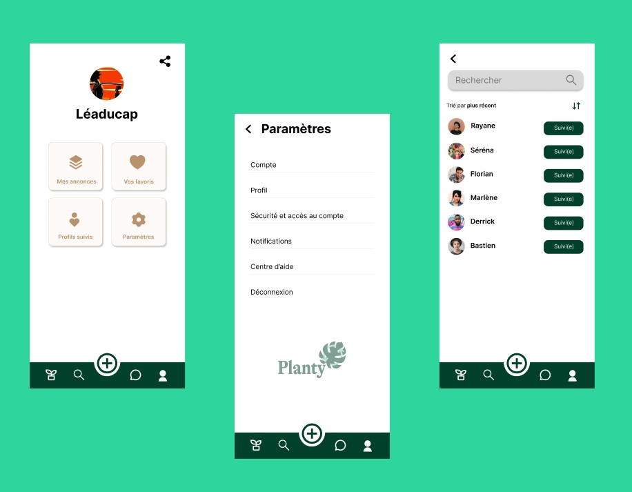 Pages de compte Planty